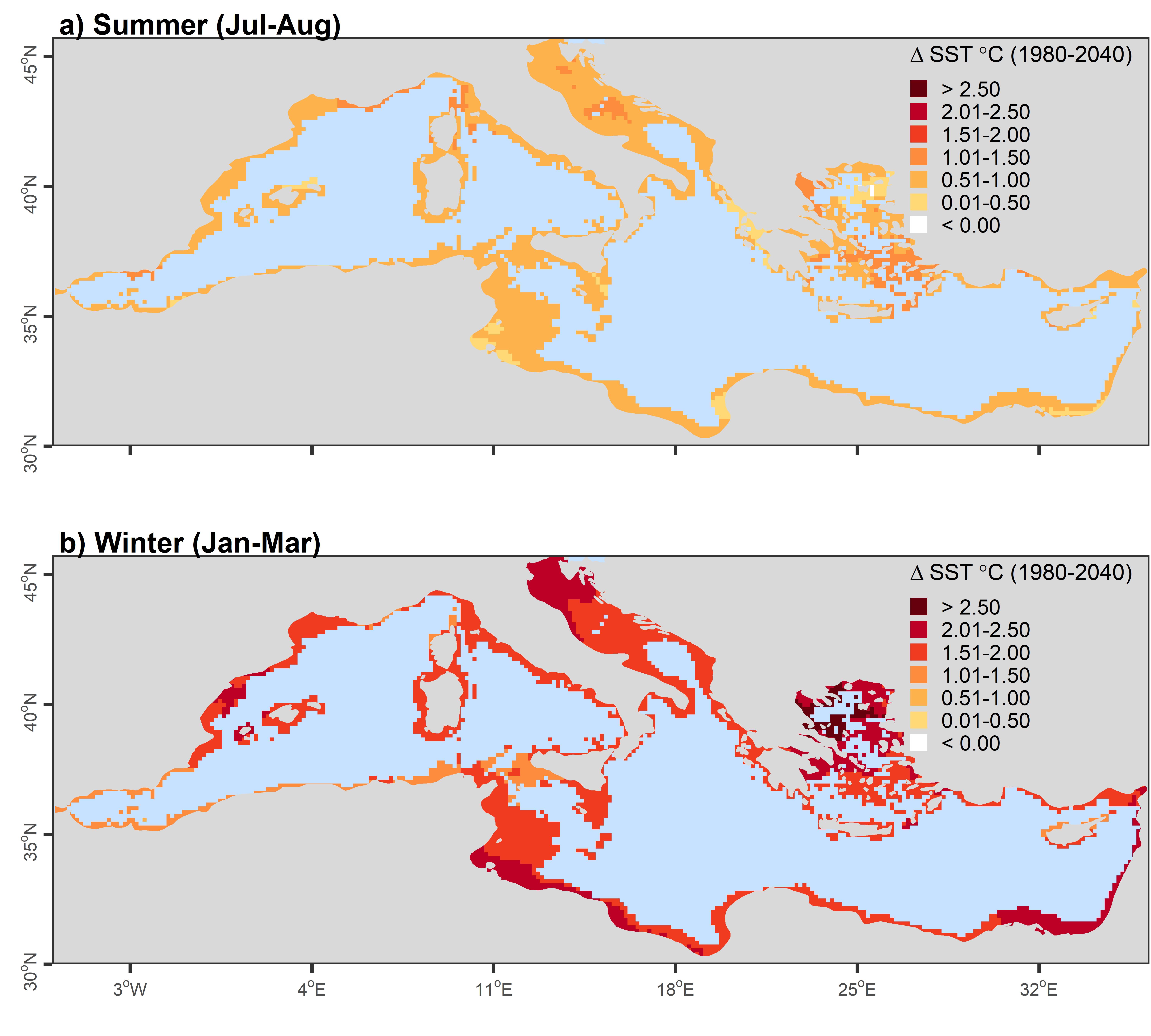 The Mediterranean Sea is wqrming during winter at twice the rate of summer warming. The Spatial Epidemiology Lab (SpatialEpi) is a medical geography and disease ecology research group based at the University of Queensland that has applied multivariate models to understand how this warming is influencing fish biodiversity.